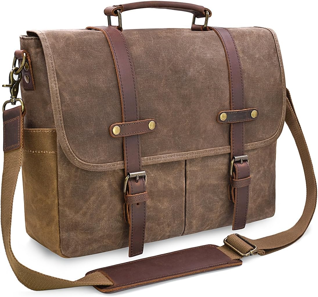 Mens Messenger Bag 15.6 Inch Waterproof Vintage-A1